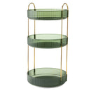 3 Tier Rotating Makeup Organizer 360¡ Spinning Perfume Cosmetic Storage Tray 55LBS Load Countertop Shelves for Lotion Lipstick
