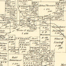 Vintage Map of Denton County, Texas 1879