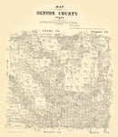 Vintage Map of Denton County, Texas 1879