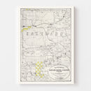 Vintage Map of Eastland County, Texas 1890