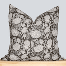 Auburn Floral Block Printed Pillow Cover | Brown