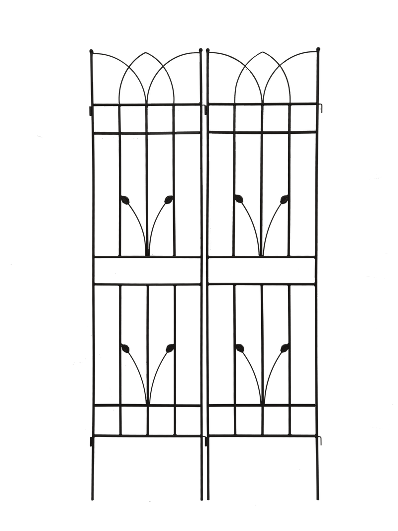 4 Pack Metal Garden Trellis 71" x 17.7" Rustproof Trellis for Climbing Plants Outdoor Flower Support Black