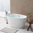 Freestanding Oval Bathtub With Overflow And Pop Up Drain, Double Walled Design - Gloss White by HouseOfZazla