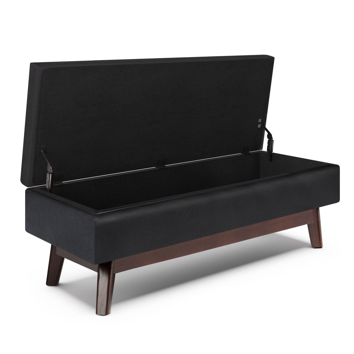 Owen - Rectangular Storage Ottoman - Midnight Black, photo 3 of 8