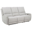 Sylmar Chenille Upholstered Power Reclining Sofa Dove Grey
