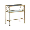 Grifton - Rectangular Glass Accent Table - Antique Gold by HouseOfZazla