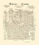 Vintage Map of Dickens County, Texas 1891