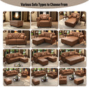 41.3" Upholstered Faux Leather Sofa with Nailhead Trim