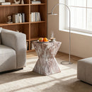 Round Outdoor Geometric End Table - Marble by HouseOfZazla