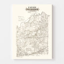 Vintage Map of Fannin County, Texas 1870