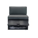 6 Pieces PE Rattan sectional Outdoor Furniture Cushioned Sofa Set with 3 Storage Under Seat Black Wicker + Dark Grey Cushion