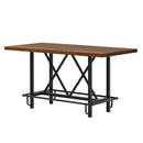 Counter Height Dining Rectangular Kitchen Table For 6 - Brown / Black by HouseOfZazla