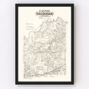 Vintage Map of Fannin County, Texas 1870