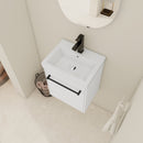 18" Floating Wall-Mounted Bathroom Vanity with Ceramic Sink
