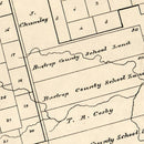 Vintage Map of Fisher County, Texas 1870