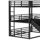 Full Over Full Over Full Bunk Bed with Slide