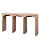 Rustic Archway Console Table – 60" Long Entryway Table with Decorative Arched Legs
