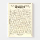 Vintage Map of Glasscock County, Texas 1888