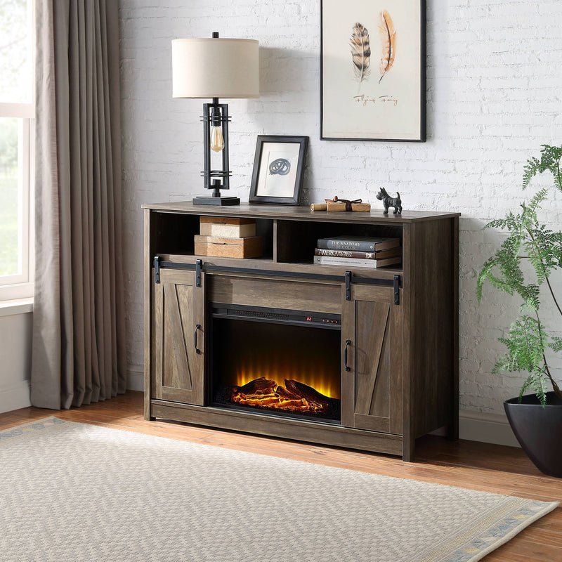 Tobias - Fireplace With Shelf Storage - Oak, photo 2 of 5