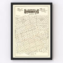 Vintage Map of Glasscock County, Texas 1888
