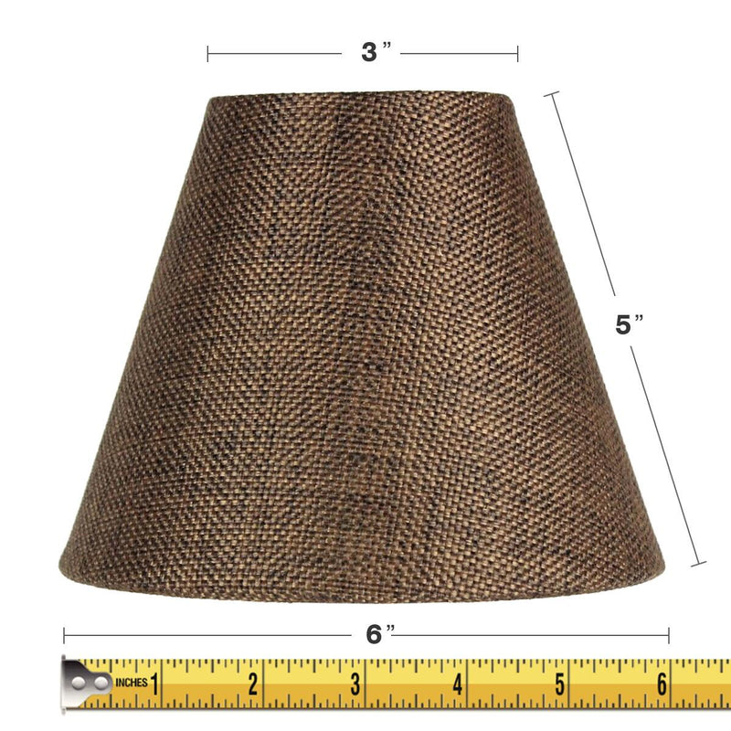 6"W x 5"H Set of 6 Chocolate Burlap Chandelier Lampshade