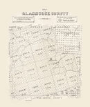 Vintage Map of Glasscock County, Texas 1890