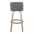 Toriano - Mid-Century Modern Fixed Height BarStool With Round Footrest (Set of 2)