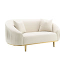 Martina - Loveseat With 2 Pillows - Ivory by HouseOfZazla