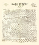 Vintage Map of Hale County, Texas 1892