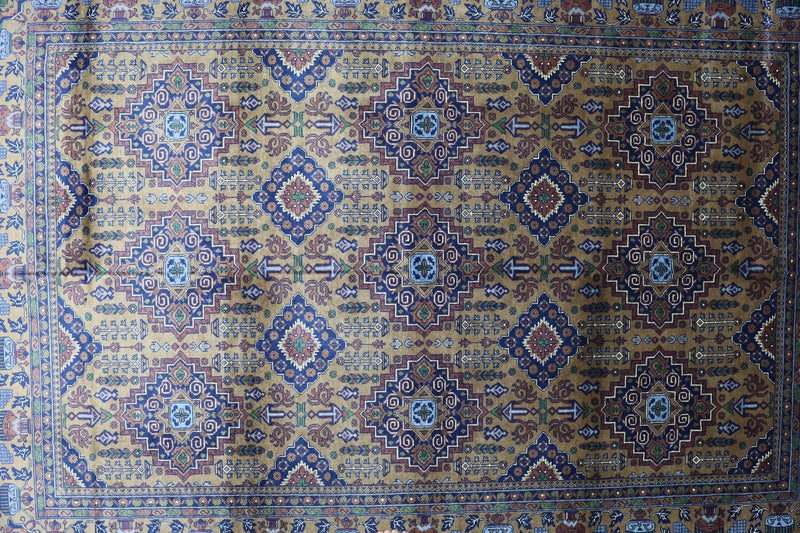 Hand-Knotted Zerkhaki Afghan Wool Area Rug – 6'7" x 9'7" | Rich Brown Tones, Durable Craftsmanship