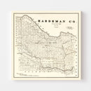 Vintage Map of Hardeman County, Texas 1891