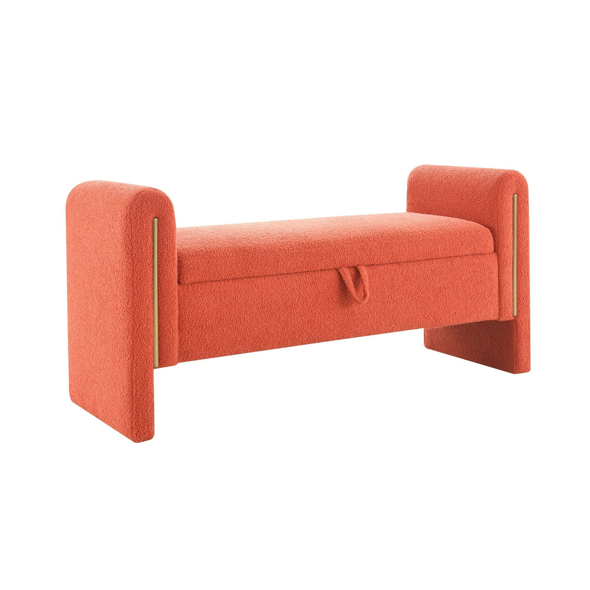 Modern Teddy Upholstered Large Bed End Bench With Arms And Storage, photo 2 of 24