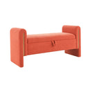 Modern Teddy Upholstered Large Bed End Bench With Arms And Storage by HouseOfZazla
