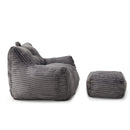Giant Bean Bag Chair With Armrests And Footstool by HouseOfZazla