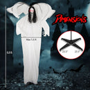 6.6 Feet Halloween Animatronic Standing Angel with Sound-Activated Light-up Eyes and Flapping Wings by LJGDeals