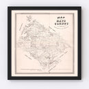 Vintage Map of Hays County, Texas 1880