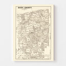 Vintage Map of Hunt County, Texas 1879