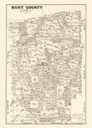 Vintage Map of Hunt County, Texas 1879