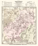 Vintage Map of Jack County, Texas 1876