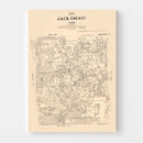 Vintage Map of Jack County, Texas 1879