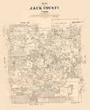 Vintage Map of Jack County, Texas 1879