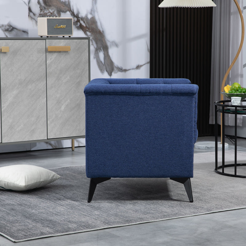 Accent Chair Living Room Chairs Single Sofa Chair,Arm Chairs with Linen Fabric, Mid Century Accent Arm Chairs Comfy Reading Lounge Club Armchair for Bedroom Office Study