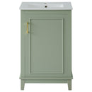 Modern Small Bathroom Vanity Cabinet With Ceramic Basin, Ample Storage, 1 Soft Close Door by Unique Piece Furniture