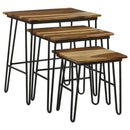 3 Piece Nesting Table With Hairpin Legs - Brown by HouseOfZazla