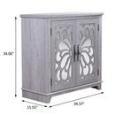 Elegant Sideboard With 2 Acrylic Mirrored Doors, Adjustable Shelf Storage by HouseOfZazla