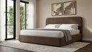 Anders Upholstered Eastern King Storage Lift Platform Bed Chocolate