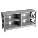 Wooden TV Stand Entertainment for TVs up to 55 Inch with X-Shaped Frame by LJGDeals