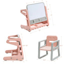 2 in 1 Kids Easel Table and Chair Set with Adjustable Art Painting Board by LJGDeals