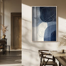 Navy Abstract Wall Art Canvas Print – Framed Minimal Lineart