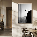 Cliff Jumping Silhouette Wall Art Canvas Print – Framed by MyGreatCanvas | Canvas Wall Art Prints | Photo Prints & Wall Decor